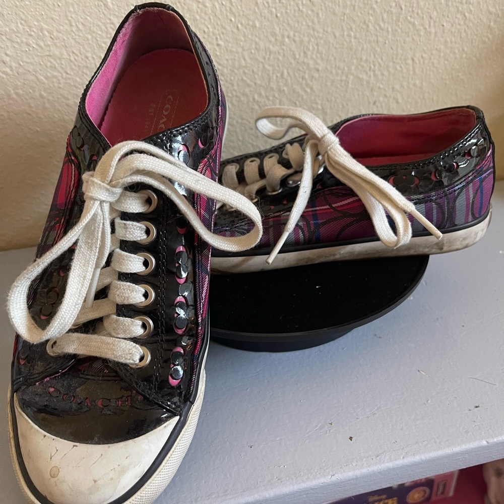 Coach Black and Pink Women's Sneakers